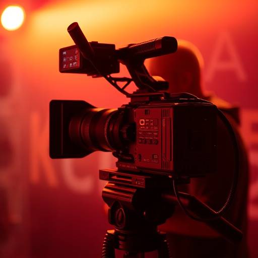 Cámara profesional grabando un video