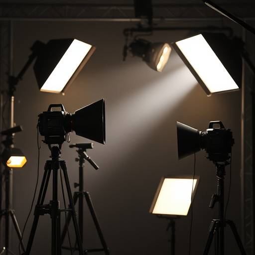 Variedad de equipos de iluminación para filmación